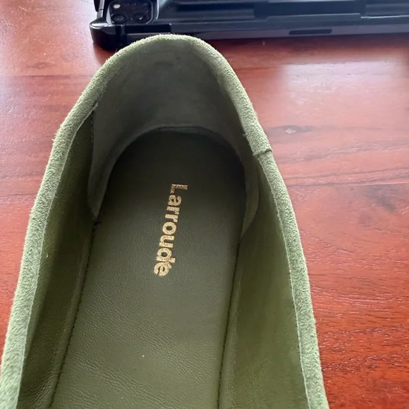 Larroude Verona Ballet Flat In Seaweed Suede - Picture 10 of 14